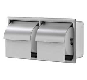 Twin recessed toilet paper dispenser holder